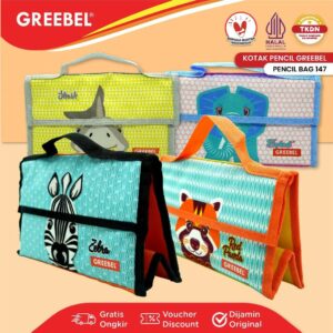 GREEBEL TEMPAT PENSIL (PENCIL BAG SEGITIGA 147) / KOTAK PENCIL PEN ANAK LUCU CUTE WARNA WARNI / PENYIMPANAN ALAT TULIS