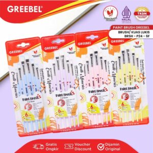 GREEBEL KUAS LUKIS BRUSH PAINT SET / BRSH-P24-6F