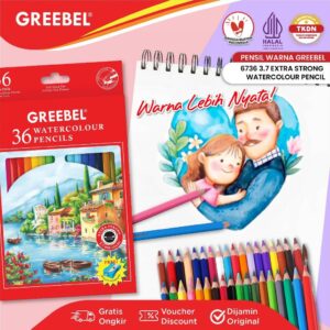 GREEBEL PENSIL WARNA 36 WARNA / COLOUR PENCIL WATERCOLOR (6736)
