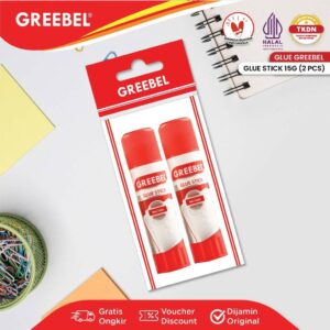 GREEBEL GLUE STICK LEM KERTAS 15G (2 PCS / SET) / LEM STIK BATANG AMAN UNTUK ANAK