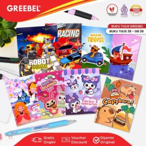 (1 BUKU) GREEBEL BUKU TULIS A5 38 LEMBAR (1PCS) SCHOOL BOOK I BUKU TULIS GREEBEL