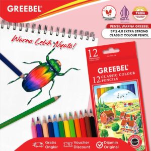 GREEBEL PENSIL WARNA 12 WARNA / CLASSIC COLOUR PENCILS (5712) / PENSIL WARNA MEWARNAI MENGGAMBAR