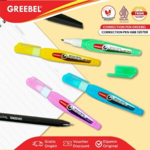GREEBEL CORRECTION PEN / GBC 120708 (1PCS) / PENGHAPUS PULPEN CAIR / TIPE X / TIP X CEPAT KERING
