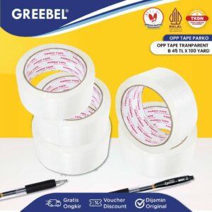 PARKO LAKBAN SELOTIP BENING ISOLASI TAPE 100 YARD / B 45 TL (PCS)