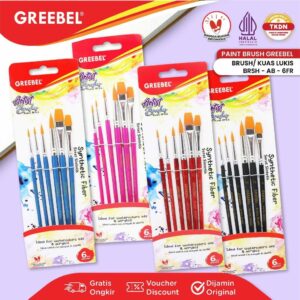 GREEBEL KUAS LUKIS BRUSH PAINT SET / KUAS MELUKIS (AB-6FR)
