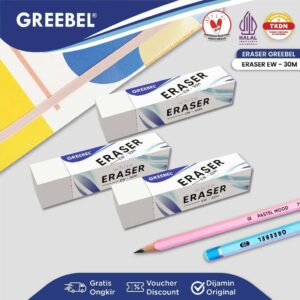 GREEBEL ERASER STIP HAPUSAN EW-30M (4PCS/SET) PENGHAPUS PENSIL