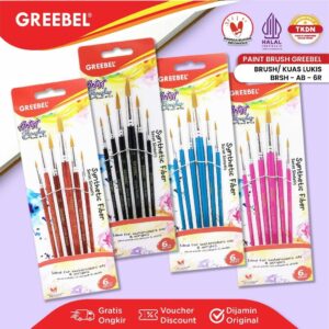 GREEBEL KUAS LUKIS BRUSH PAINT SET / KUAS MELUKIS (AB-6R)