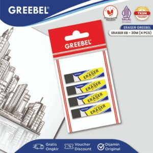GREEBEL ERASER STIP HAPUSAN EB-30M (4PCS/SET) PENGHAPUS PENSIL / ALAT TULIS SEKOLAH