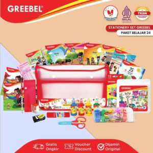 GREEBEL PAKET BELAJAR 24 / STATIONARY ET ALAT TULIS ATK KRAYON CRAYON PENSIL WARNA ANAK SEKOLAH