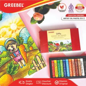 GREEBEL CRAYON KRAYON ARTIST 12 WARNA / ARTIST OIL PASTEL 12 (AOP12) MEWARNAI PROFESSIONAL CRAYON SET