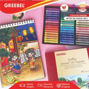 GREEBEL CRAYON KRAYON ARTIST 48 WARNA / ARTIST OIL PASTEL 48 (AOP48) MEWARNAI PROFESSIONAL CRAYON SET