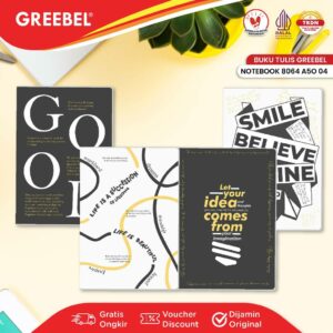 GREEBEL NOTEBOOK A5 BUKU DIARY AESTHETIC / NOTEBOOK 8080 A5O 15 / BUKU NOTE BINDER 80 HALAMAN / BUKU TULIS LUCU PASTEL