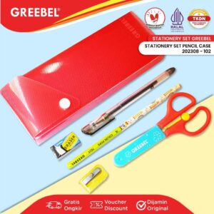 GREEBEL TEMPAT PENSIL SET / STATIONERY SET / PENSIL CASE 202308-102 / PAKET ALAT TULIS / HAMPERS ULANG TAHUN KADO ANAK