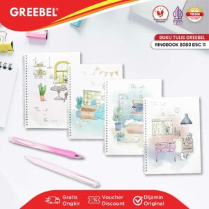GREEBEL RINGBOOK BUKU DIARY AESTHETIC / RINGBOOK 8080 B5C 11 / BUKU NOTE BINDER 80 HALAMAN / BUKU TULIS LUCU PASTEL