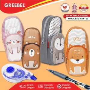 GREEBEL TEMPAT PENSIL LUCU KARAKTER / PENSIL BAG PENSIL CASE (0124-33)