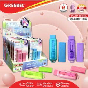 GREEBEL ERASER PENGHAPUS MEKANIK + REFILL / MECHANICAL ERASER (ERF-3207) HASIL SUPER BERSIH