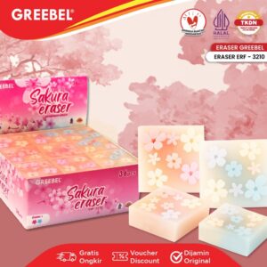 GREEBEL ERASER HAPUSAN STIP MOTIF BUNGA LUCU ERF-3210 (1PCS) PENGHAPUS PENSIL