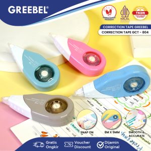 GREEBEL CORRECTION TAPE PITA KOREKSI GCT-804 8 METER (1PCS) / TIPE-EX KERTAS ROLL WARNA LUCU