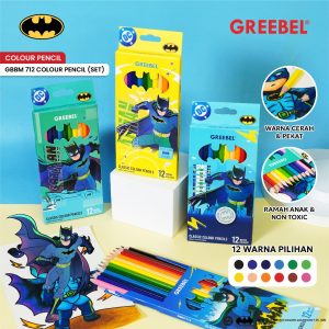 GREEBEL PENSIL WARNA CLASSIC COLOUR PENCIL SET 12 WARNA EDISI BATMAN GBBM 712