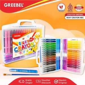 GREEBEL CRAYON SILKY OIL PASTEL 48 WARNA SILKY GREEBEL CRAYON HALUS MEWARNAI