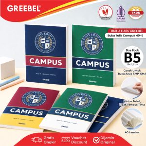 (1 BUKU) GREEBEL BUKU TULIS CAMPUS BOXY 40 LEMBAR (1PCS) SCHOOL BOOK B5 40-6 I BUKU TULIS GREEBEL