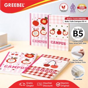 (1 BUKU) GREEBEL BUKU TULIS CAMPUS BOXY 50 LEMBAR (1PCS) SCHOOL BOOK B5 50-4 I BUKU TULIS GREEBEL