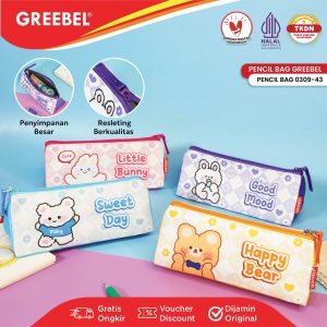GREEBEL TEMPAT PENSIL KARAKTER KELINCI LUCU - KOTAK PENSIL PENCIL BAG 0309-43