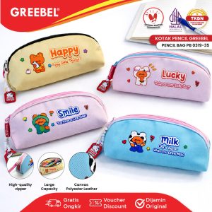 GREEBEL TEMPAT PENSIL MOTIF KARAKTER BERUANG LUCU WARNA WARNI KOTAK PENCIL CASE PB 0319-35
