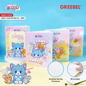 (1 BUKU) GREEBEL X TOM & JERRY GOKKO BUKU TULIS SEKOLAH A5 38 LEMBAR (1PCS) SCHOOL BOOK GBTJG 3801 I BUKU TULIS GREEBEL