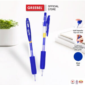 GREEBEL PULPEN GEL / GEL PEN GP-509 ZIRCON BIRU 0.5 (1PCS) / BALLPEN GEL BALLPOINT BOLPEN BOLPOIN PENA GEL
