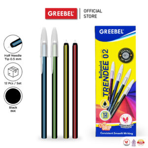 GREEBEL PULPEN BALLPEN / TRENDEE 02 HITAM (1PCS) / BALLPOINT BOLPEN BOLPOIN PENA GEL
