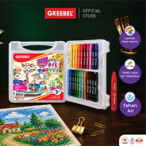 GREEBEL CRAYON KRAYON KIDS 24 WARNA / KIDS OIL PASTEL 24C (KOP24) CRAYON SET MEWARNAI PROFESSIONAL