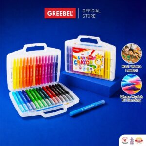 GREEBEL CRAYON SILKY OIL PASTEL 36 WARNA SILKY GREEBEL KRAYON HALUS MEWARNAI