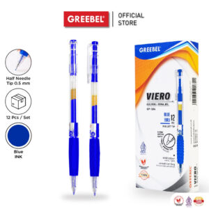 GREEBEL PULPEN GEL / GEL PEN GP-504 VIERO 0.5 BIRU (12PCS/SET) / BALLPEN GEL BALLPOINT BOLPEN BOLPOIN PENA GEL