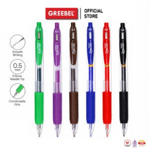 GREEBEL PULPEN GEL WARNA WARNI / GEL PEN GP-509 ZIRCON CLASSIC COLOUR 0.5 (6PCS/SET) / PAKET PULPEN WARNA SET