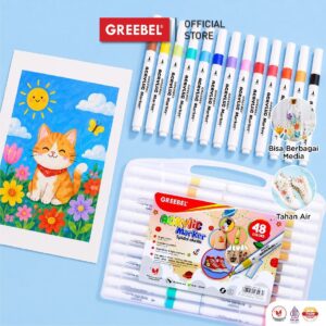 GREEBEL SPIDOL WARNA WARNI 1 SET [48 WARNA] SPIDOL MARKER ACRYLIC SINGLE HEAD / SKETCH MARKER SPIDOL SET