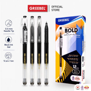 GREEBEL PULPEN GEL / GEL PEN GP-516 BOLD LINER 0.5 (12PCS/SET) / BALLPOINT BOLPEN BOLPOIN PENA GEL
