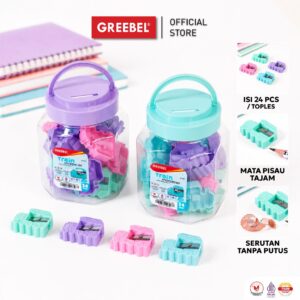 [ 1 TOPLES ] Rautan Serutan Pensil Greebel Kereta (24PCS/JAR)