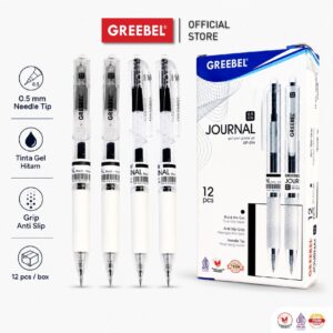 GREEBEL PULPEN GEL / GEL PEN GP-514 JOURNAL 0.5 HITAM (12PCS/SET) / BALLPEN BALLPOINT BOLPEN BOLPOIN PEN GEL