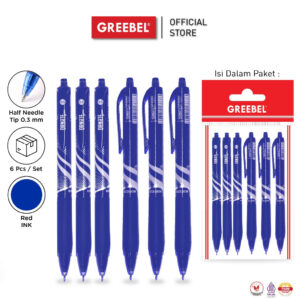 GREEBEL PULPEN GEL / GEL PEN GEL PEN GP-505 ORNATE BIRU 0.5 (6PCS/SET) / BALLPEN GEL BALLPOINT BOLPEN BOLPOIN PENA GEL