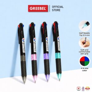 GREEBEL PULPEN GEL / GEL PEN ROYALE 4 WARNA 0.5 (1PCS) BALLPEN GEL BALLPOINT BOLPEN BOLPOIN PENA GEL