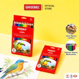 PARKO PENSIL WARNA 12 WARNA / CLASSIC COLOR (12 HALF 902E) / COLORED PENCIL / WARNA LEBIH NYATA