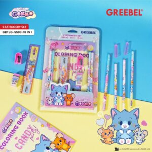 Greebel 9in1 Stationery Set Tom & Jerry  (SS03-9in1) Hampers Kado Hadiah Ulang Tahun Anak
