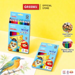 PARKO PENSIL WARNA 12 WARNA PENDEK / WOODLESS COLOUR 12 WARNA HALF (12 HALF PKW-906) / COLORED PENCIL