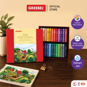 GREEBEL CRAYON KRAYON ARTIST 24 WARNA / ARTIST OIL PASTEL 24 (AOP24) MEWARNAI PROFESSIONAL CRAYON SET