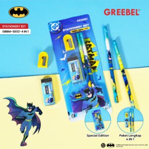 Greebel 4in1 Stationery Set Batman (SS02-4in1) Hampers Kado Hadiah Ulang Tahun Anak