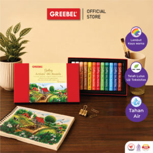 GREEBEL CRAYON KRAYON ARTIST 12 WARNA / ARTIST OIL PASTEL 12 (AOP12) MEWARNAI PROFESSIONAL CRAYON SET