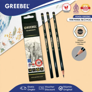GREEBEL Pencil Pensil Graphite 5B 1 Pcs (Satuan) Pensil Tulis Sekolah Kantor Ujian 7018 Grade 5B