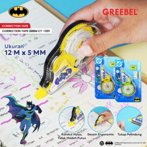 GREEBEL Correction Tape Pita Koreksi 12 Meter Karakter Batman (1PCS) | Tipe X Kertas GBBM CT-1201