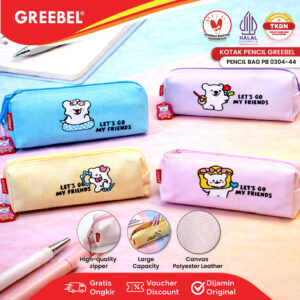 GREEBEL Pencil Bag Tempat Pensil Motif Beruang Lucu 0304-44 Kapasitas Besar (1PCS)